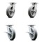 Service Caster 8 Inch Kingpinless Thermoplastic Rubber Wheel Swivel Caster Set with 2 Brakes SCC-KP30S820-TPRRD-2-SLB-2 - alternate 1